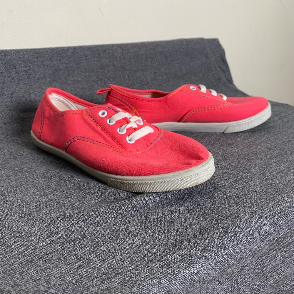 Lace Up Canvas Shoe- Barbie, Vibrant, Bright Pink